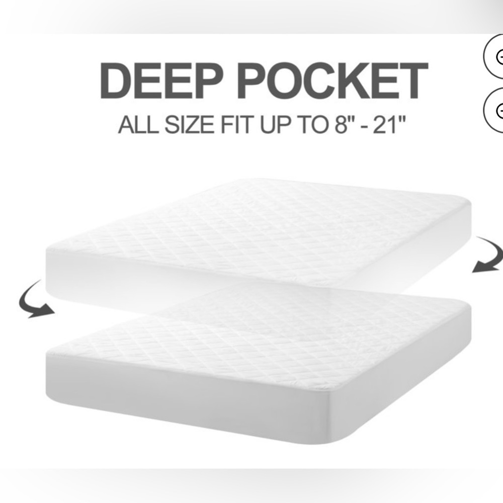 Queen Size Waterproof Mattress Protector Pad Cover Breathable & Noiseless - NWT - Picture 2 of 5